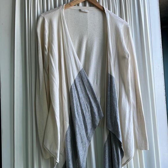 Club Monaco - open wrap cardigan - cream and light grey - Picture 1 of 8